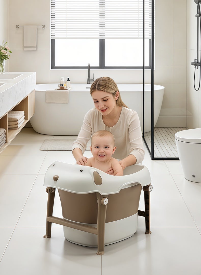Foldable Baby Bathtub with Anti-Slip Safety | 360° Warm Keeping Toddler Bath Tub for 0-36 Months - Image 1